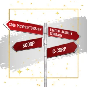 Types of business structures: Sole Proprietorship, LLC, SCORP, and CCORP